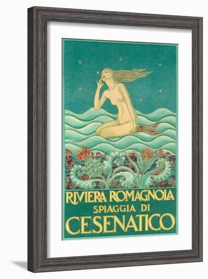 Art Deco Mermaid-null-Framed Art Print