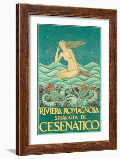 Art Deco Mermaid-null-Framed Art Print