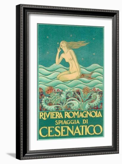 Art Deco Mermaid-null-Framed Art Print