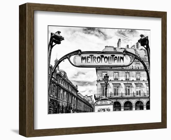 Art Deco Metropolitain Sign, Metro, Subway, the Louvre Station, Paris, France, Europe-Philippe Hugonnard-Framed Photographic Print