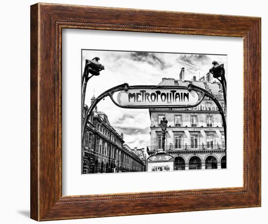 Art Deco Metropolitain Sign, Metro, Subway, the Louvre Station, Paris, France, Europe-Philippe Hugonnard-Framed Photographic Print