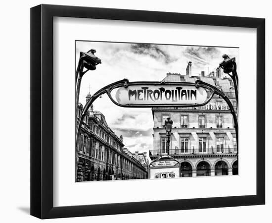 Art Deco Metropolitain Sign, Metro, Subway, the Louvre Station, Paris, France, Europe-Philippe Hugonnard-Framed Photographic Print