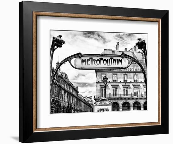 Art Deco Metropolitain Sign, Metro, Subway, the Louvre Station, Paris, France, Europe-Philippe Hugonnard-Framed Photographic Print