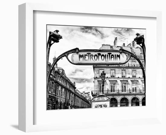 Art Deco Metropolitain Sign, Metro, Subway, the Louvre Station, Paris, France, Europe-Philippe Hugonnard-Framed Photographic Print