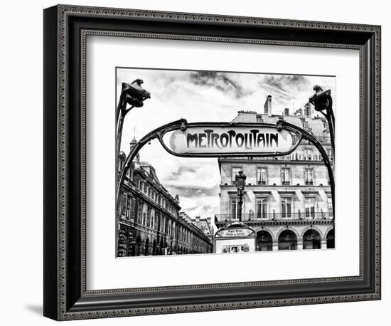 Art Deco Metropolitain Sign, Metro, Subway, the Louvre Station, Paris, France, Europe-Philippe Hugonnard-Framed Photographic Print