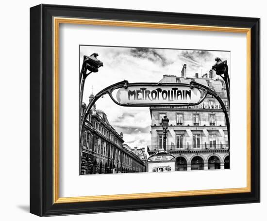 Art Deco Metropolitain Sign, Metro, Subway, the Louvre Station, Paris, France, Europe-Philippe Hugonnard-Framed Photographic Print