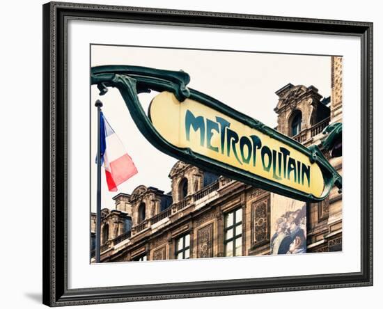 Art Deco Metropolitain Sign, Metro, Subway, the Louvre Station, Paris, France, Europe-Philippe Hugonnard-Framed Photographic Print