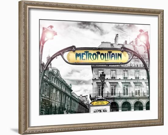 Art Deco Metropolitain Sign, Metro, Subway, the Louvre Station, Paris, France, Europe-Philippe Hugonnard-Framed Photographic Print