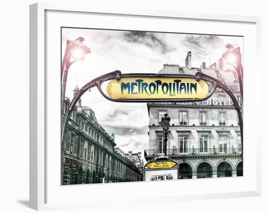 Art Deco Metropolitain Sign, Metro, Subway, the Louvre Station, Paris, France, Europe-Philippe Hugonnard-Framed Photographic Print