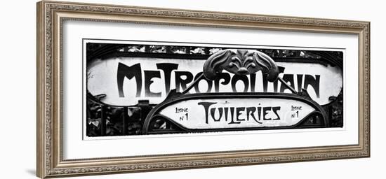 Art Deco Metropolitain Sign, Metro, Subway, the Tuileries Station, Paris, France-Philippe Hugonnard-Framed Photographic Print