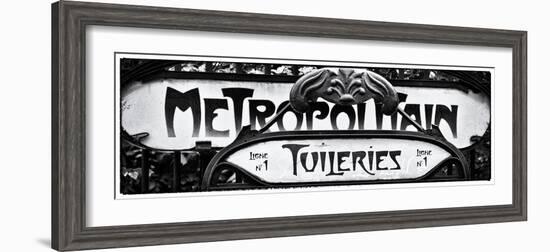 Art Deco Metropolitain Sign, Metro, Subway, the Tuileries Station, Paris, France-Philippe Hugonnard-Framed Photographic Print