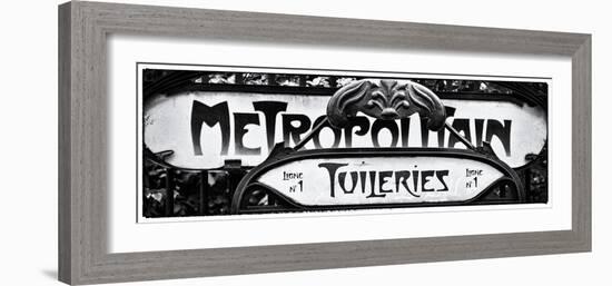 Art Deco Metropolitain Sign, Metro, Subway, the Tuileries Station, Paris, France-Philippe Hugonnard-Framed Photographic Print