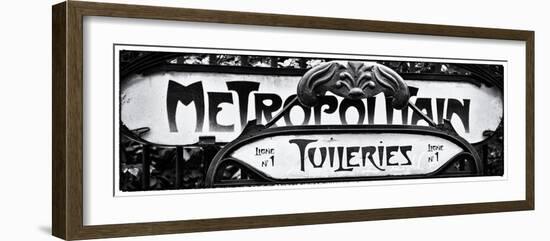 Art Deco Metropolitain Sign, Metro, Subway, the Tuileries Station, Paris, France-Philippe Hugonnard-Framed Photographic Print