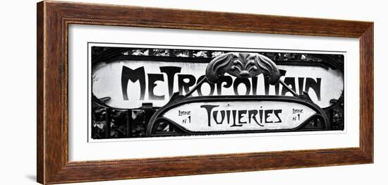 Art Deco Metropolitain Sign, Metro, Subway, the Tuileries Station, Paris, France-Philippe Hugonnard-Framed Photographic Print