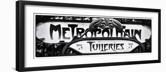 Art Deco Metropolitain Sign, Metro, Subway, the Tuileries Station, Paris, France-Philippe Hugonnard-Framed Photographic Print