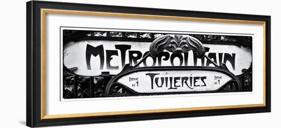 Art Deco Metropolitain Sign, Metro, Subway, the Tuileries Station, Paris, France-Philippe Hugonnard-Framed Photographic Print