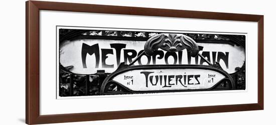 Art Deco Metropolitain Sign, Metro, Subway, the Tuileries Station, Paris, France-Philippe Hugonnard-Framed Premium Photographic Print