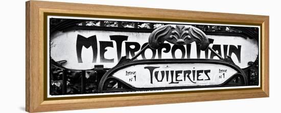 Art Deco Metropolitain Sign, Metro, Subway, the Tuileries Station, Paris, France-Philippe Hugonnard-Framed Premier Image Canvas