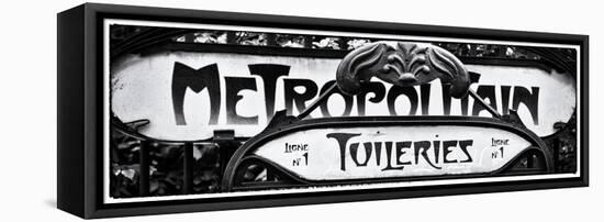 Art Deco Metropolitain Sign, Metro, Subway, the Tuileries Station, Paris, France-Philippe Hugonnard-Framed Premier Image Canvas