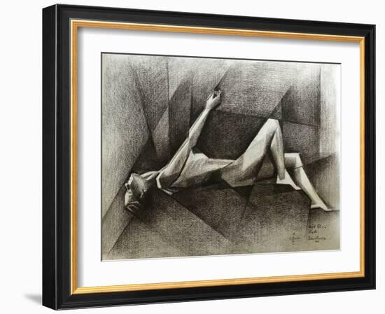 Art Deco Nude -11-08-22-Corne Akkers-Framed Giclee Print