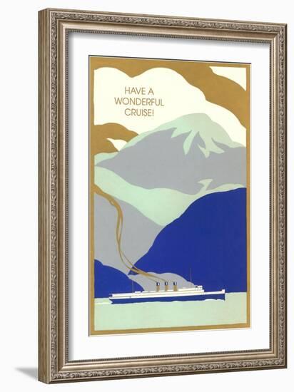 Art Deco Ocean Liner, Have a Wonderful Cruise-null-Framed Art Print