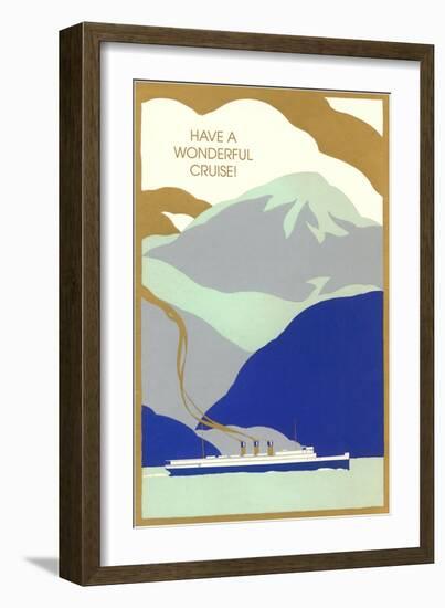 Art Deco Ocean Liner, Have a Wonderful Cruise-null-Framed Art Print