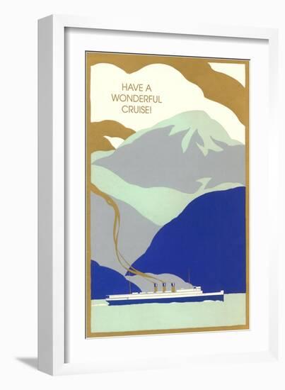 Art Deco Ocean Liner, Have a Wonderful Cruise-null-Framed Art Print