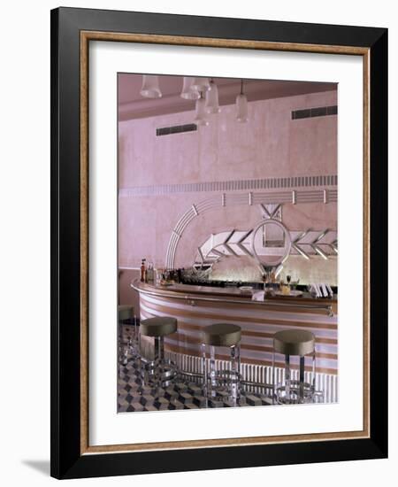 Art Deco Period Bar Area, Usha Kiran Palace Hotel, Gwalior, Madhya Pradesh State, India-John Henry Claude Wilson-Framed Photographic Print