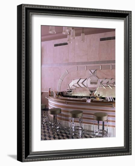 Art Deco Period Bar Area, Usha Kiran Palace Hotel, Gwalior, Madhya Pradesh State, India-John Henry Claude Wilson-Framed Photographic Print