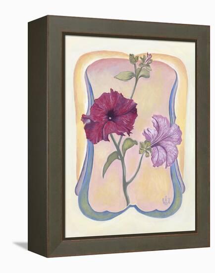 Art Deco Petunias-Judy Mastrangelo-Framed Premier Image Canvas