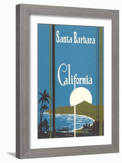 Art Deco Poster, Santa Barbara, California-null-Framed Art Print