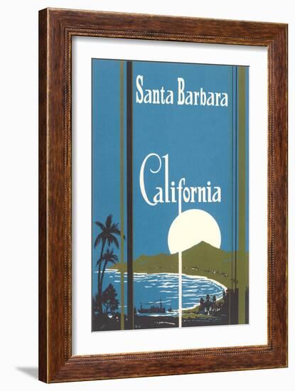 Art Deco Poster, Santa Barbara, California-null-Framed Art Print