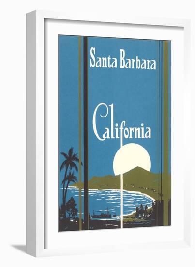 Art Deco Poster, Santa Barbara, California-null-Framed Art Print