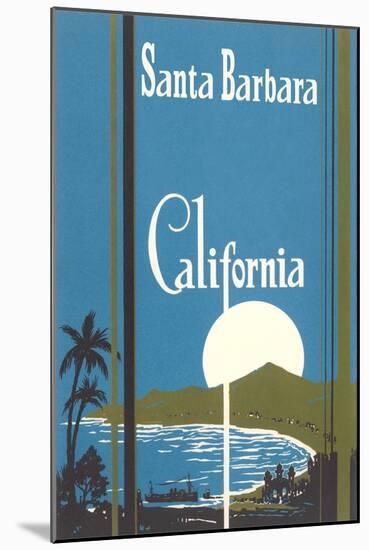 Art Deco Poster, Santa Barbara, California-null-Mounted Art Print