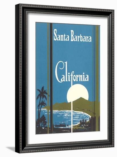 Art Deco Poster, Santa Barbara, California-null-Framed Art Print
