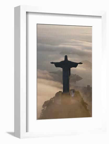 Art Deco Statue of Jesus, Corcovado Mountain, Rio de Janeiro, Brazil-Peter Adams-Framed Photographic Print