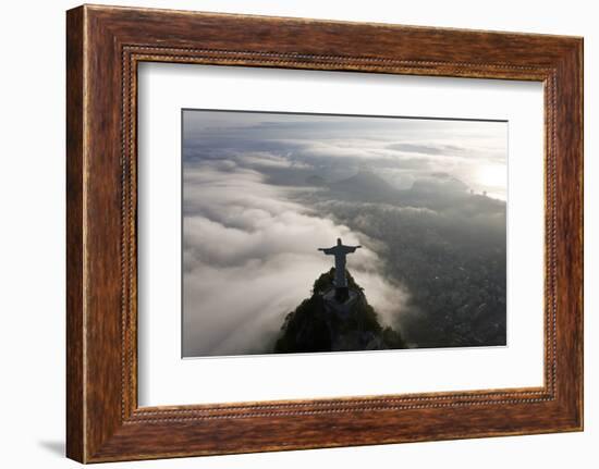 Art Deco Statue of Jesus, Corcovado Mountain, Rio de Janeiro, Brazil-Peter Adams-Framed Photographic Print