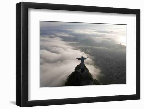 Art Deco Statue of Jesus, Corcovado Mountain, Rio de Janeiro, Brazil-Peter Adams-Framed Photographic Print