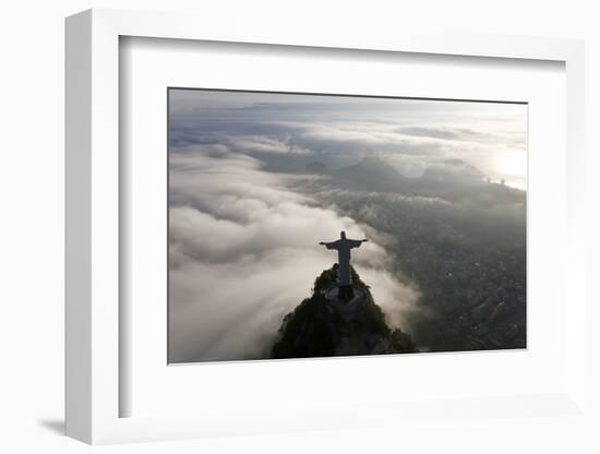 Art Deco Statue of Jesus, Corcovado Mountain, Rio de Janeiro, Brazil-Peter Adams-Framed Photographic Print