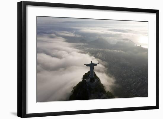 Art Deco Statue of Jesus, Corcovado Mountain, Rio de Janeiro, Brazil-Peter Adams-Framed Photographic Print