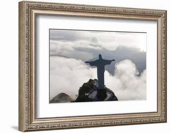 Art Deco Statue of Jesus, Corcovado Mountain, Rio de Janeiro, Brazil-Peter Adams-Framed Photographic Print