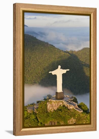 Art Deco Statue of Jesus, Corcovado Mountain, Rio de Janeiro, Brazil-Peter Adams-Framed Premier Image Canvas