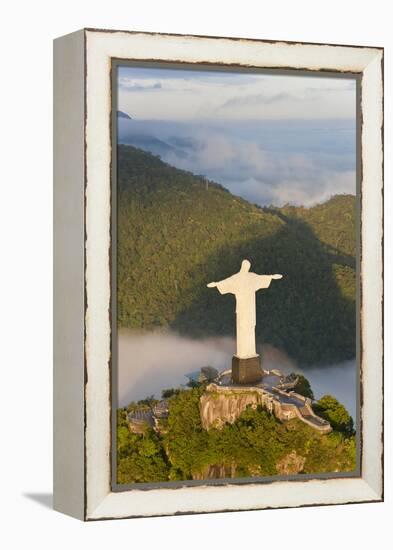 Art Deco Statue of Jesus, Corcovado Mountain, Rio de Janeiro, Brazil-Peter Adams-Framed Premier Image Canvas