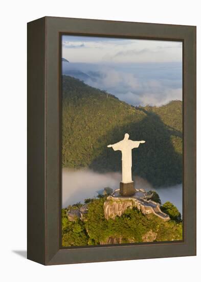 Art Deco Statue of Jesus, Corcovado Mountain, Rio de Janeiro, Brazil-Peter Adams-Framed Premier Image Canvas