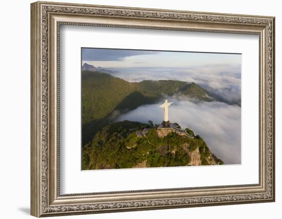 Art Deco Statue of Jesus, Corcovado Mountain, Rio de Janeiro, Brazil-Peter Adams-Framed Photographic Print