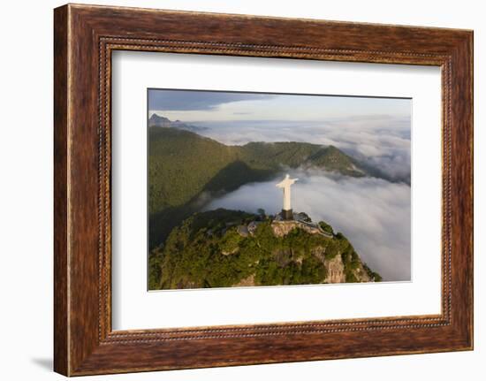 Art Deco Statue of Jesus, Corcovado Mountain, Rio de Janeiro, Brazil-Peter Adams-Framed Photographic Print