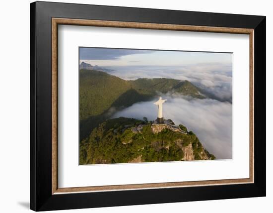 Art Deco Statue of Jesus, Corcovado Mountain, Rio de Janeiro, Brazil-Peter Adams-Framed Photographic Print