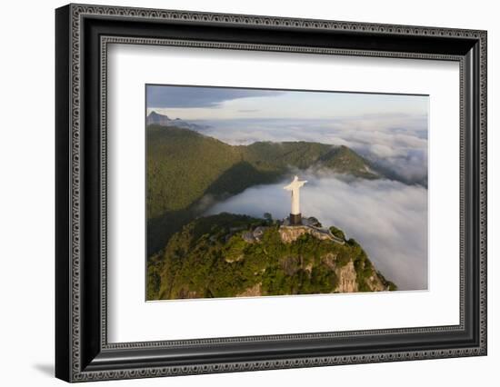 Art Deco Statue of Jesus, Corcovado Mountain, Rio de Janeiro, Brazil-Peter Adams-Framed Photographic Print