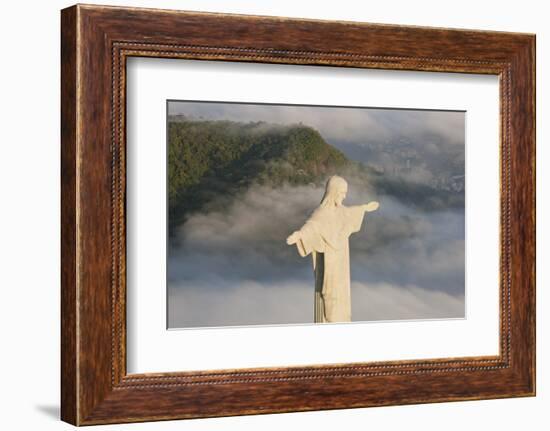 Art Deco Statue of Jesus,On Corcovado Mountain, Rio de Janeiro, Brazil-Peter Adams-Framed Photographic Print