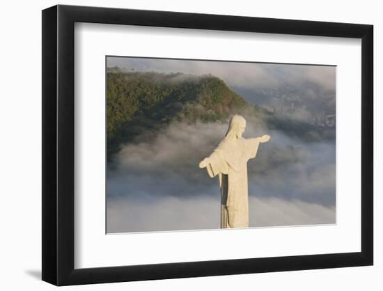 Art Deco Statue of Jesus,On Corcovado Mountain, Rio de Janeiro, Brazil-Peter Adams-Framed Photographic Print